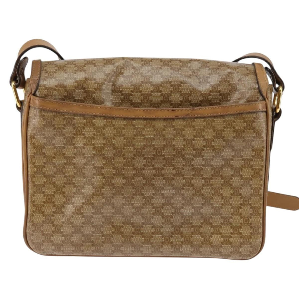 Celine Macadam Shoulder Bag Pvc Leather Beige Canvas Shoulder Bag Bag