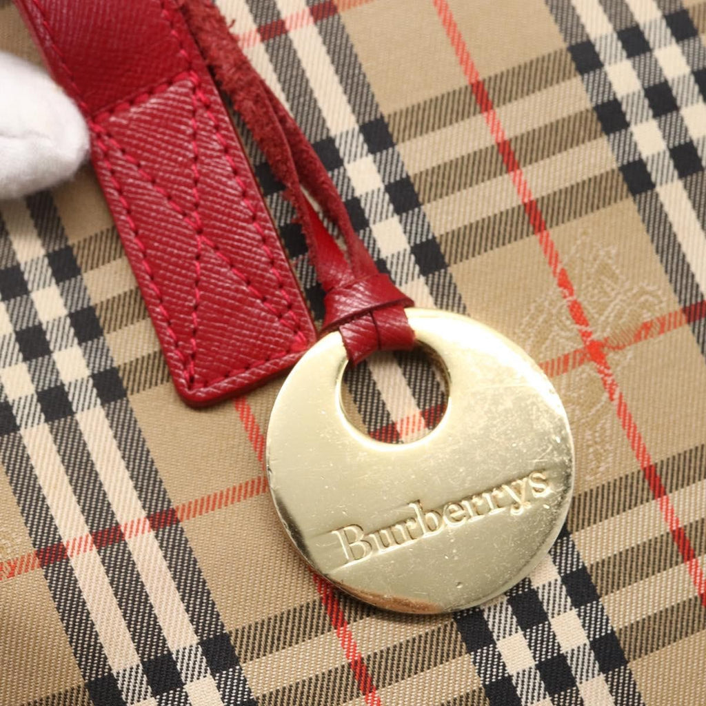 Burberry Nova Check Tote Canvas Check Pattern Beige Canvas Tote Bag