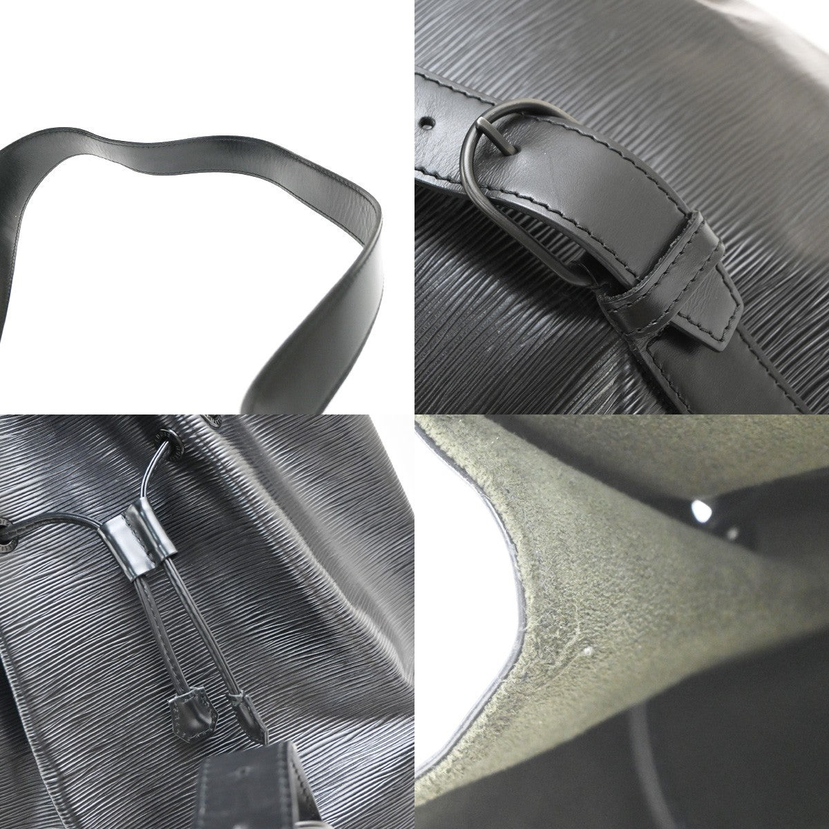 Louis Vuitton Sac A Dos Drawstring Backpack Epi Leather Black Leather Backpack Bag