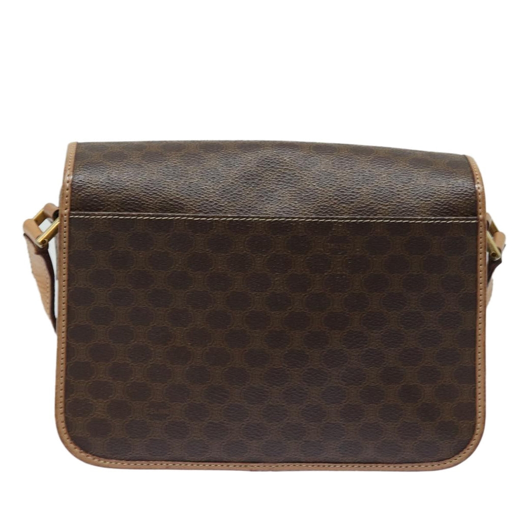 Celine Circle Logo Shoulder Bag Canvas Brown Canvas Shoulder Bag Bag