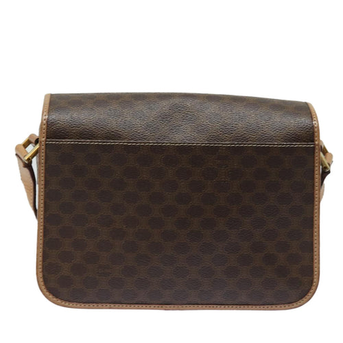 Celine Circle Logo Shoulder Bag Canvas Brown Canvas Shoulder Bag Bag
