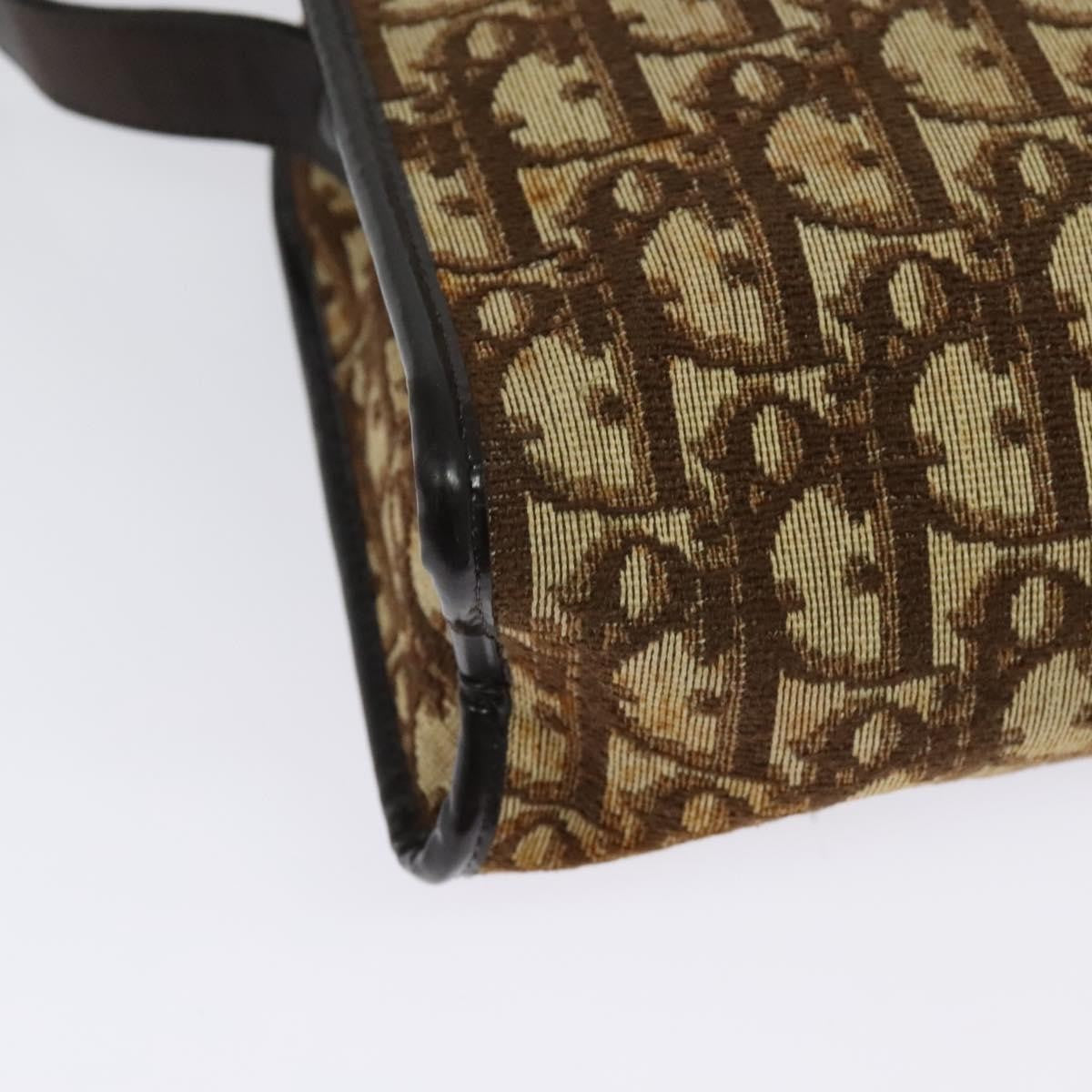 Christian Dior Vintage Trotter Shoulder Bag Canvas Brown Canvas Bag (Pre-Owned)