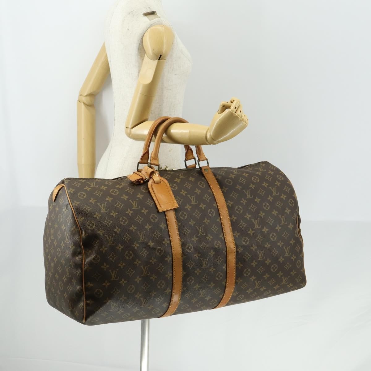 Louis Vuitton Keepall Bag Monogram Canvas Brown Canvas Travel Bag