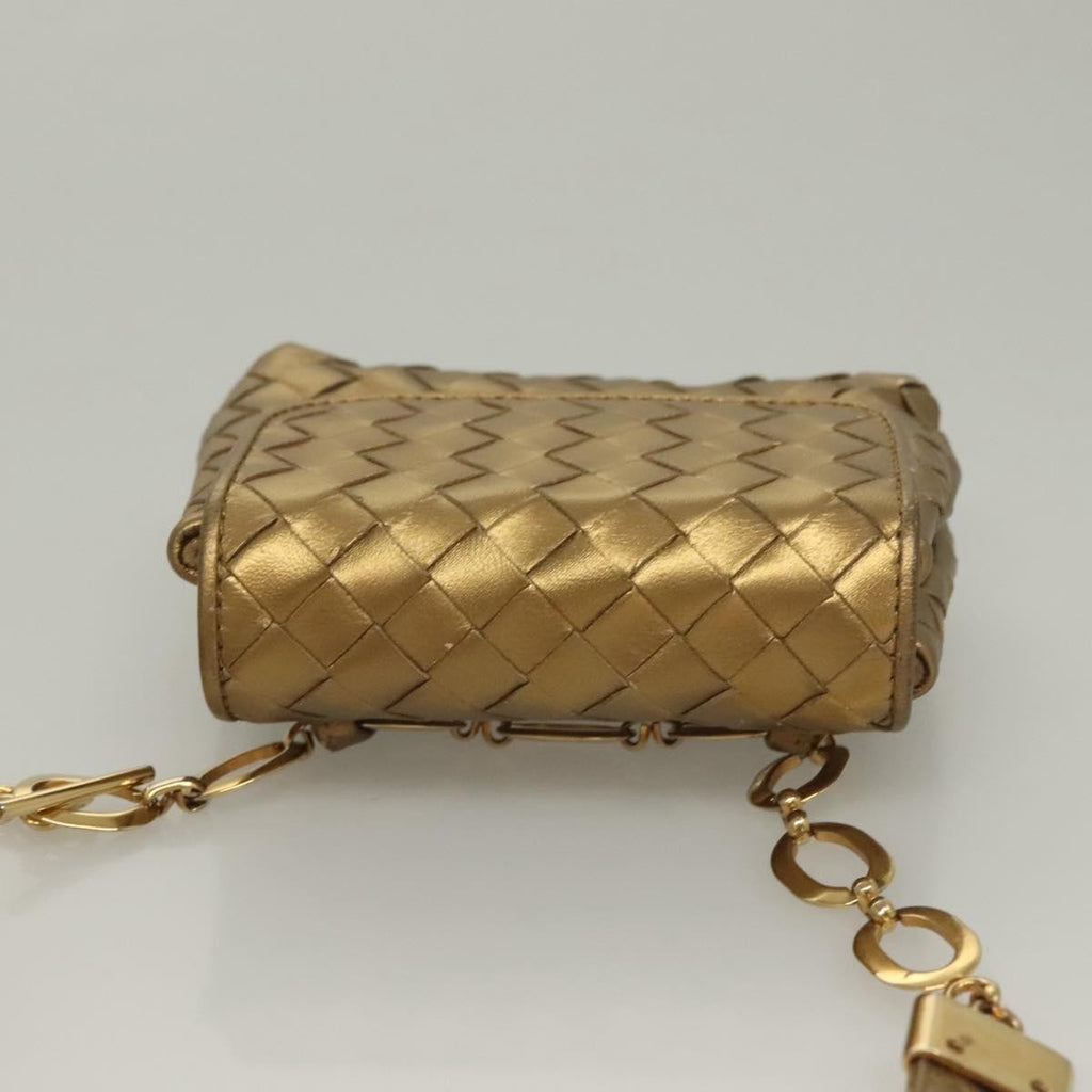 Bottega Veneta Chain Flap Shoulder Bag Leather Gold Leather Shoulder Bag Bag