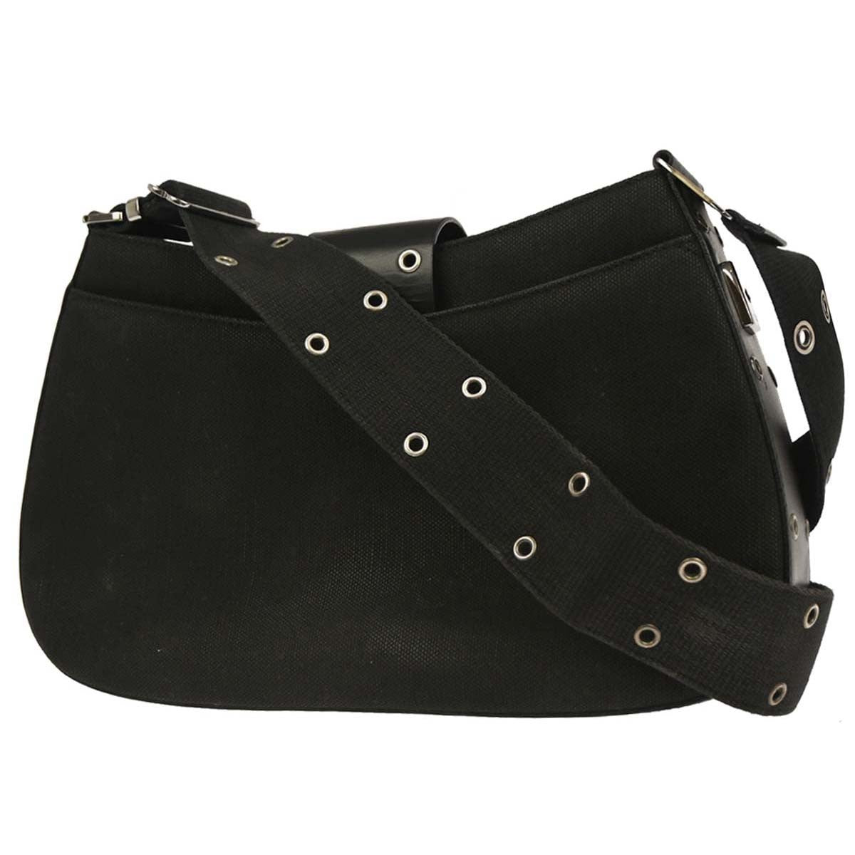 Christian Dior Vintage Street Chic Columbus Shoulder Bag Canvas Black Canvas Shoulder Bag Bag (Pre-Owned)