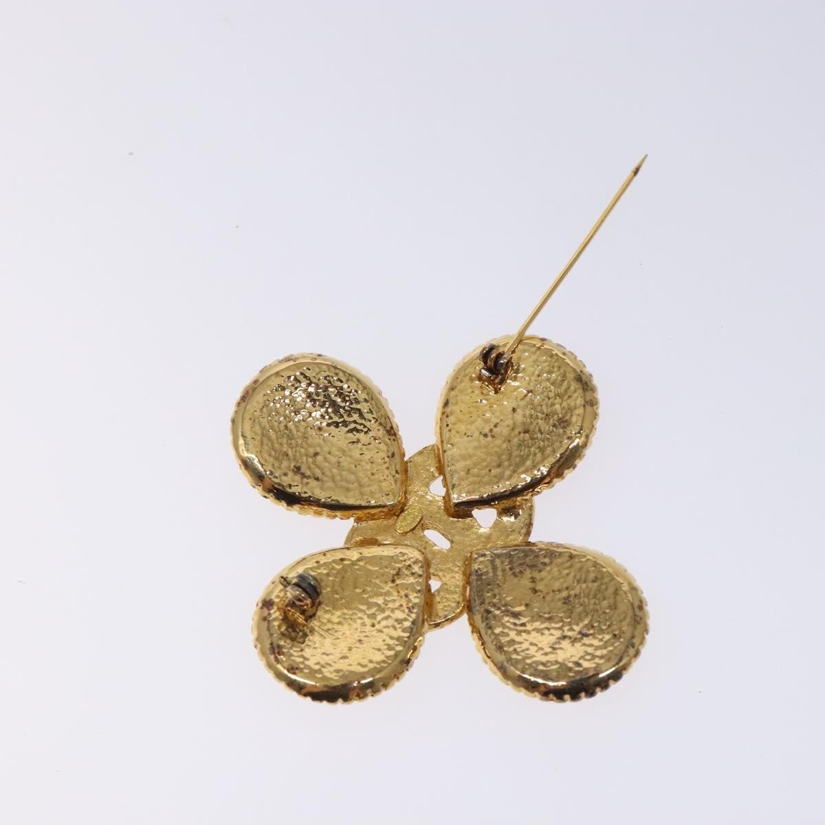 Chanel Cc Cross Badge Brooch Metal Gold Metal Brooch Jewelry