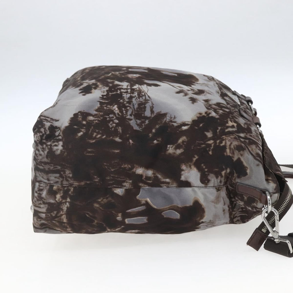 Prada Convertible Tote Printed Tessuto Brown Nylon Tote Bag Bag