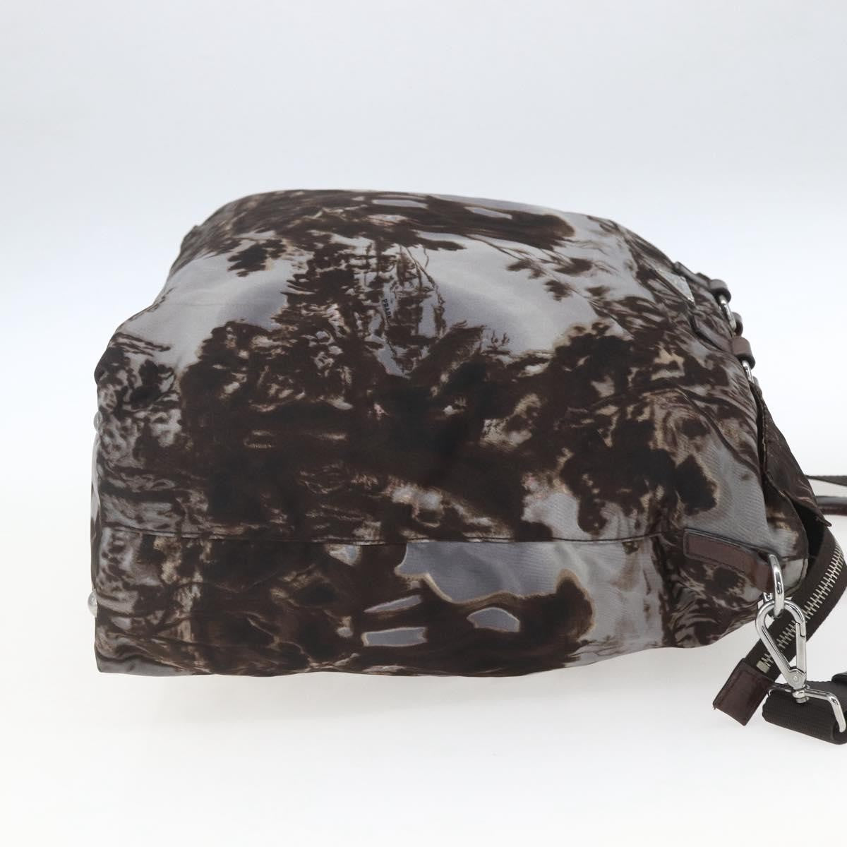 Prada Convertible Tote Printed Tessuto Brown Nylon Tote Bag Bag