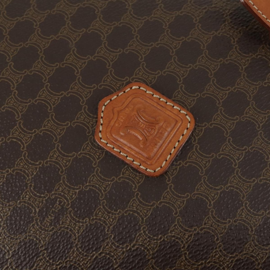 Celine Vintage Macadam Tote Bag Canvas And Leather Brown Canvas Handbag