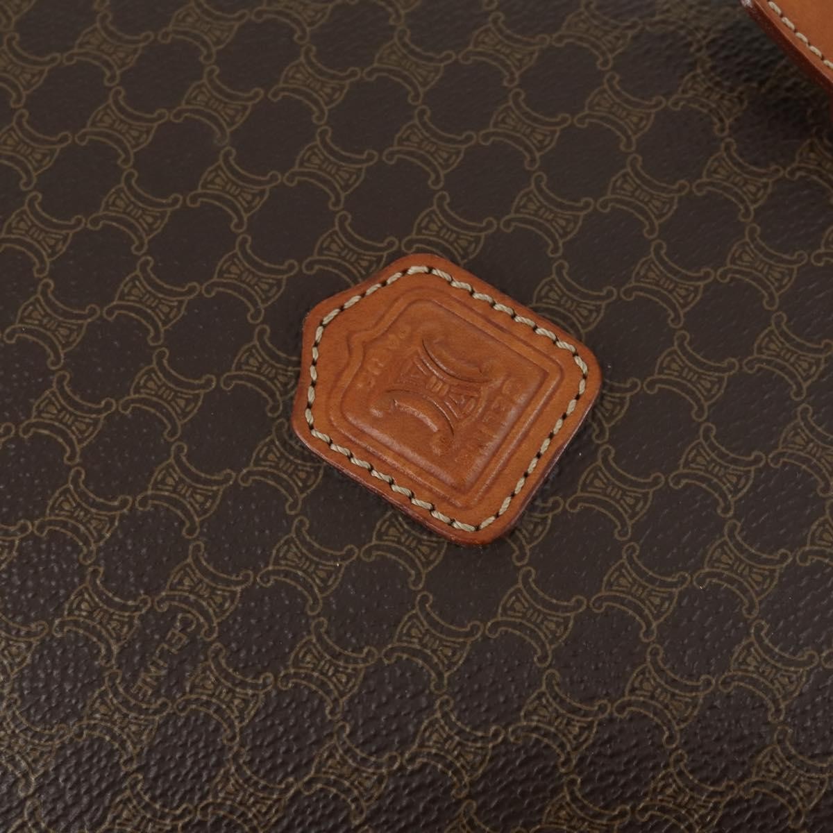 Celine Vintage Macadam Tote Bag Canvas And Leather Brown Canvas Handbag