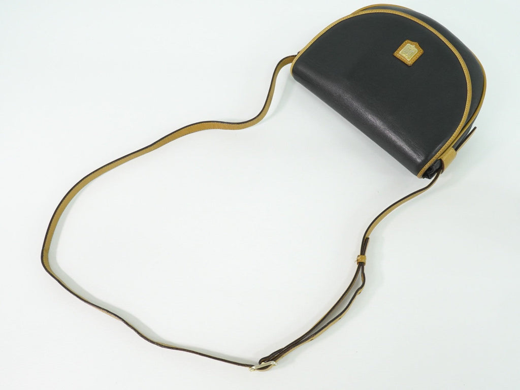 Celine Vintage Shoulder Bag Leather Black Leather Shoulder Bag Bag