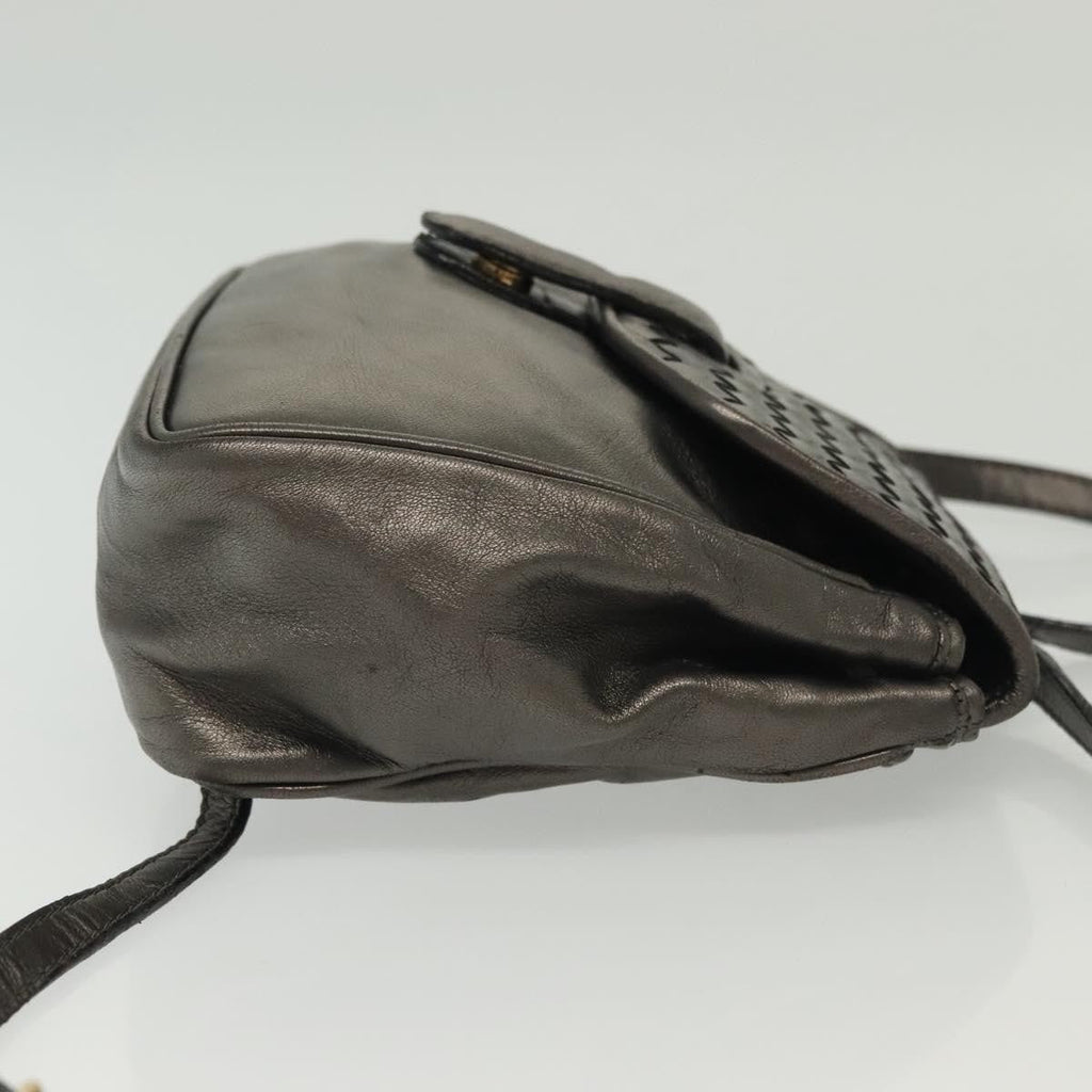 Bottega Veneta Intrecciato Backpack Patent Leather Metallic Leather Backpack Bag