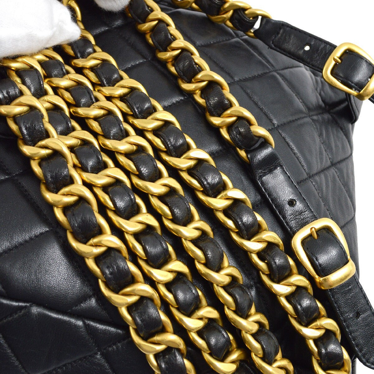 Chanel Duma Drawstring Backpack Quilted Leather Black Leather Backpack Bag