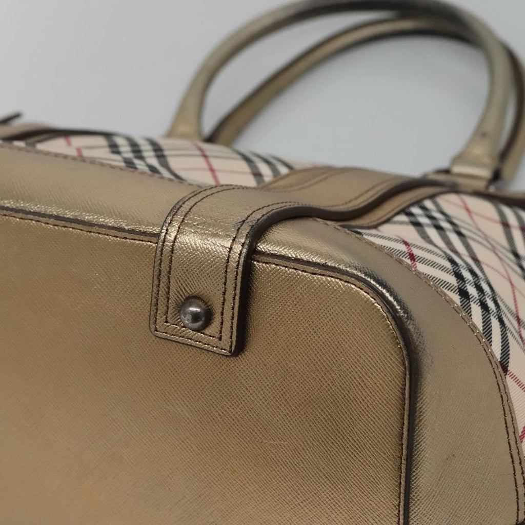 Burberry Nova Check Tote Canvas And Leather Beige Canvas Tote Bag