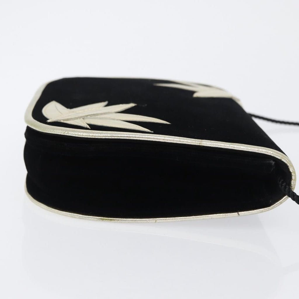 Saint Laurent Vintage Flap Crossbody Bag Velvet Black Velvet Shoulder Bag Bag (Pre-Owned)