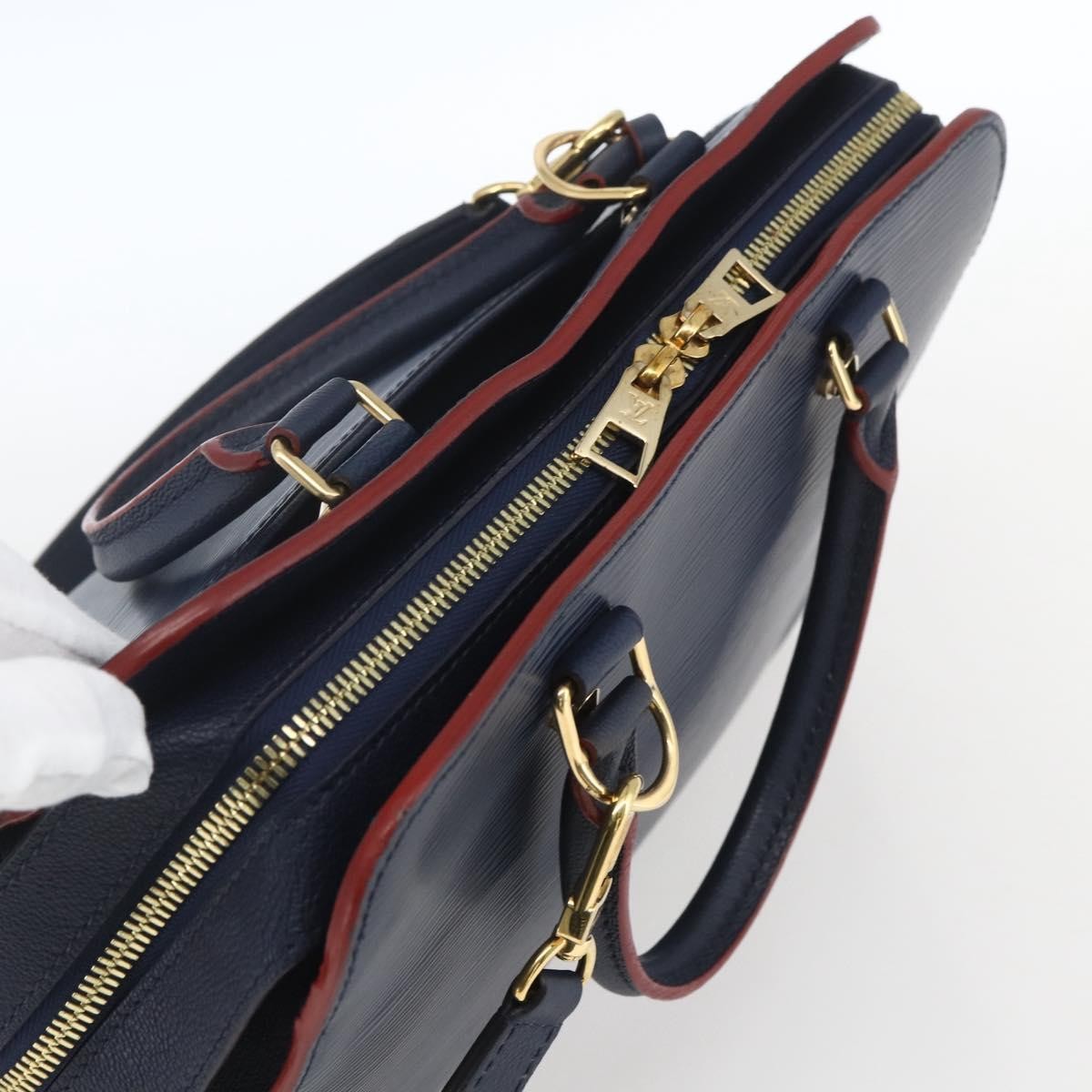 Louis Vuitton Vaneau Handbag Epi Leather Blue Leather Handbag