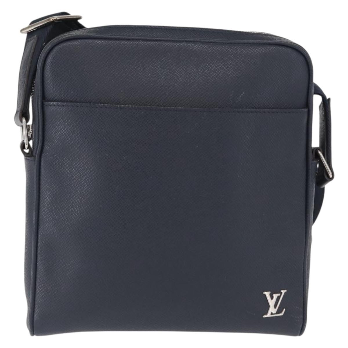 Louis Vuitton Alex Messenger Bag Taiga Leather Navy Leather Shoulder Bag