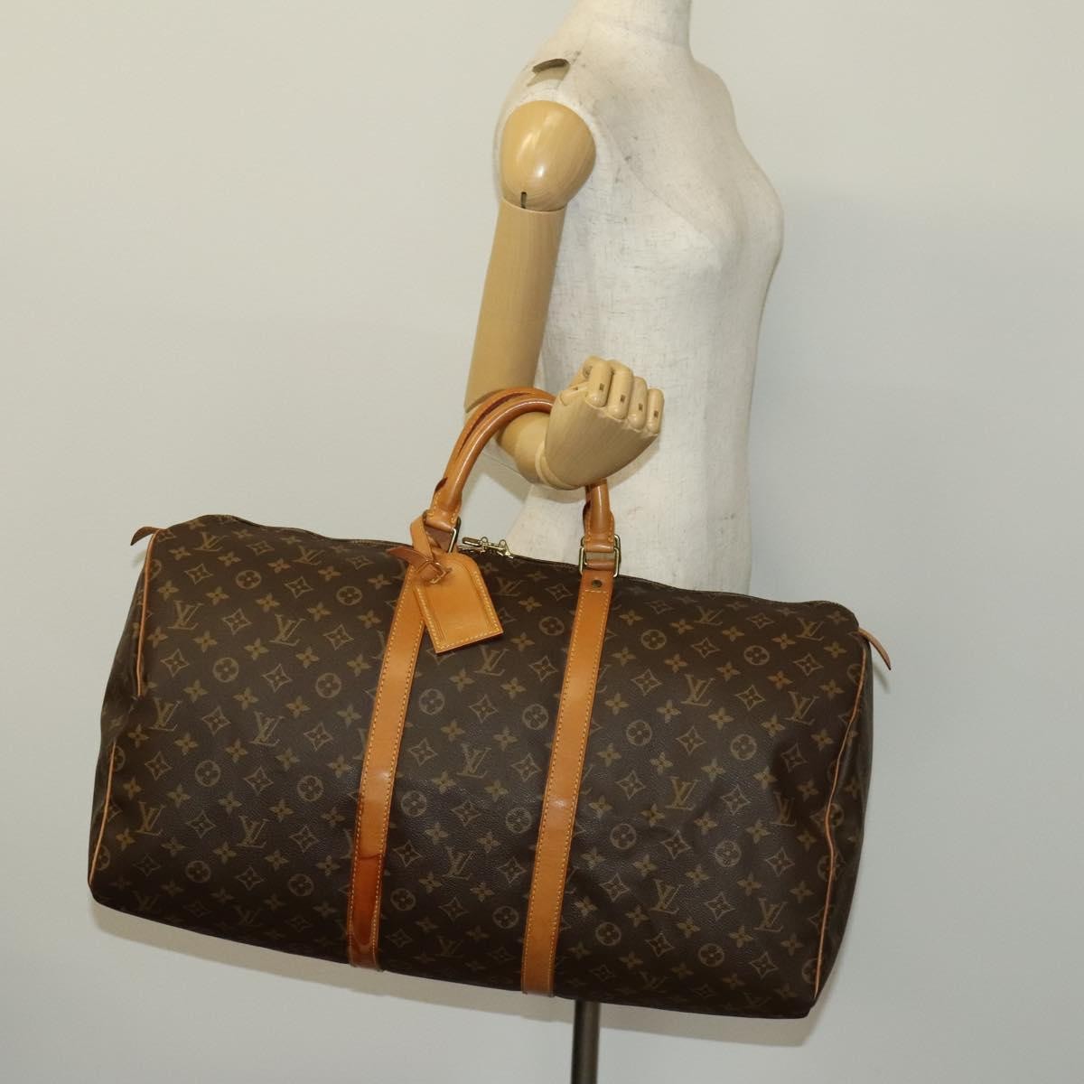 Louis Vuitton Keepall Bag Monogram Canvas Brown Canvas Travel Bag