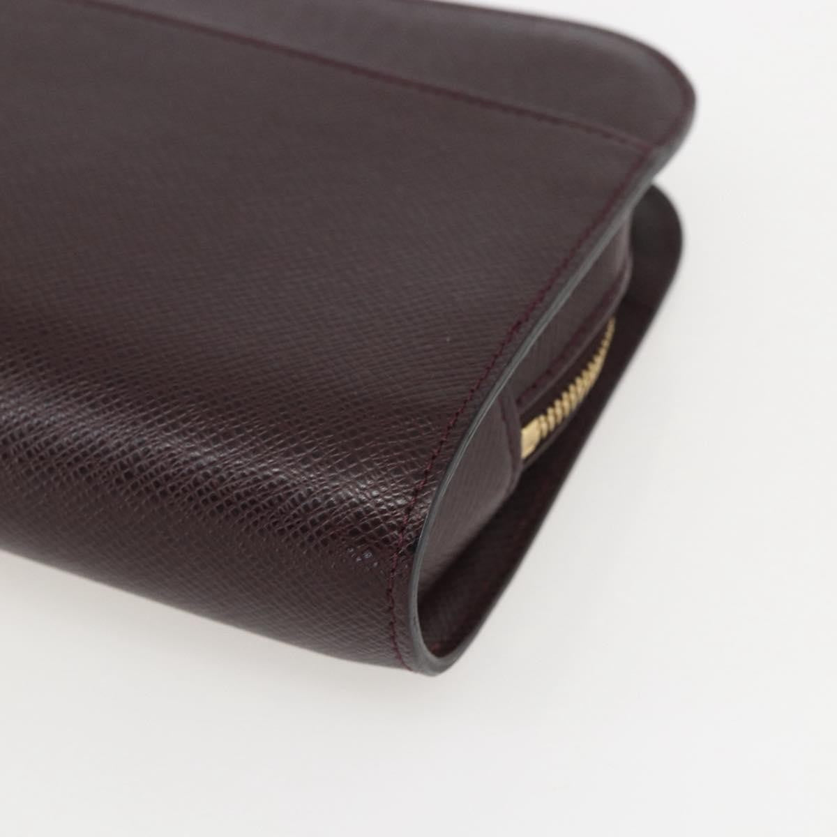 Louis Vuitton Pochette Baikal Clutch Taiga Leather Brown Leather Clutche & Pouche Bag