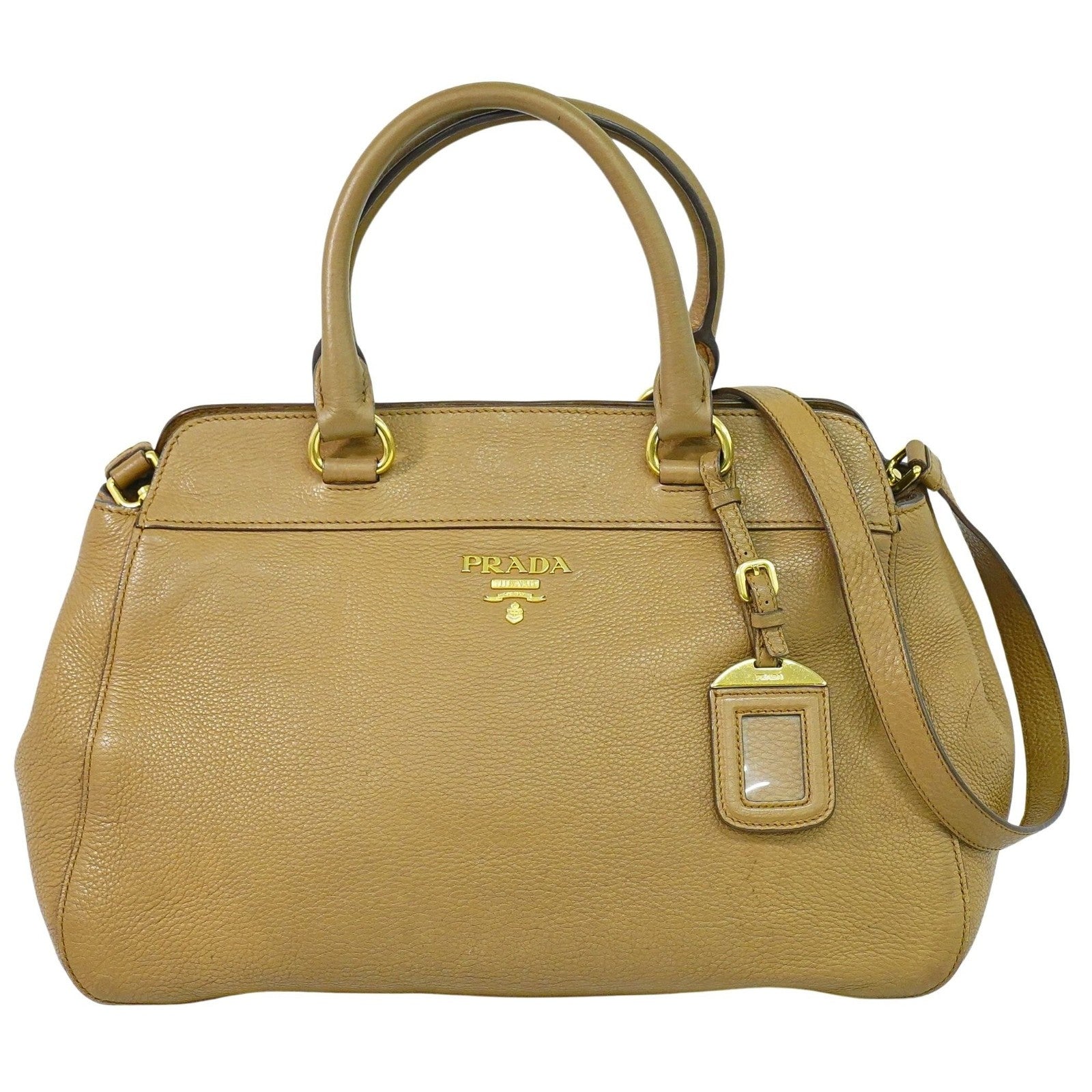 Prada Vintage Handbag Leather Beige Leather Handbag