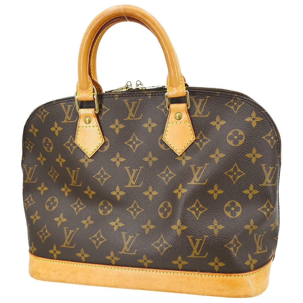 Louis Vuitton Alma Handbag Monogram Canvas Brown Canvas Handbag