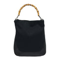 Gucci Bamboo Shoulder Bag Gg Canvas Black Canvas Shoulder Bag Bag (Pre-Owned)