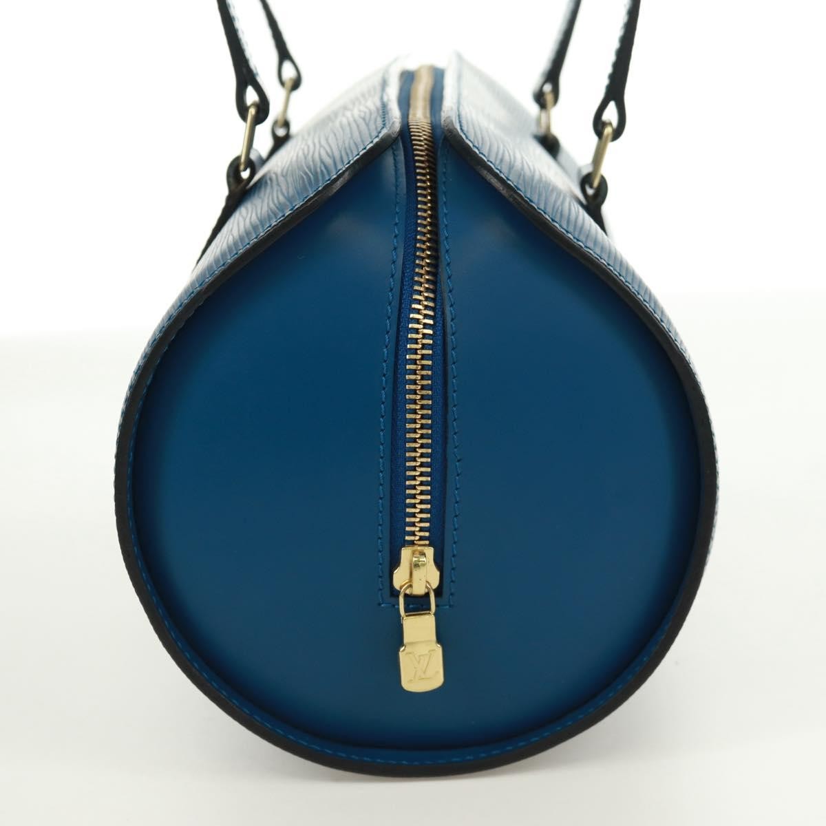 Louis Vuitton Soufflot Handbag Epi Leather Blue Leather Shoulder Bag