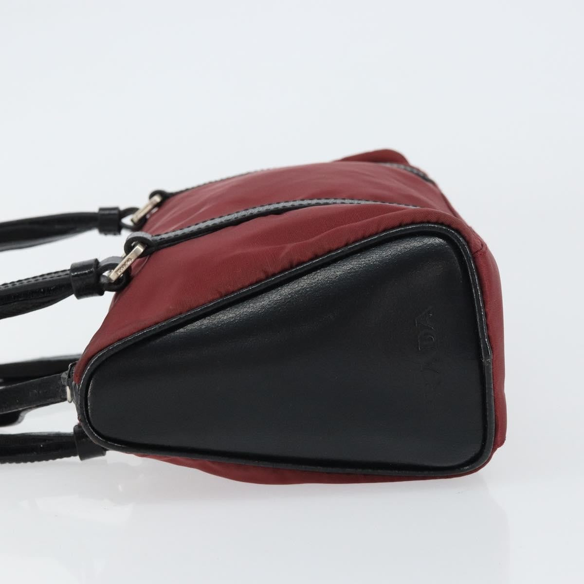 Prada Vintage Zip Handbag Tessuto Burgundy Nylon Handbag