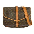 Louis Vuitton Saumur Handbag Monogram Canvas Brown Canvas Shoulder Bag