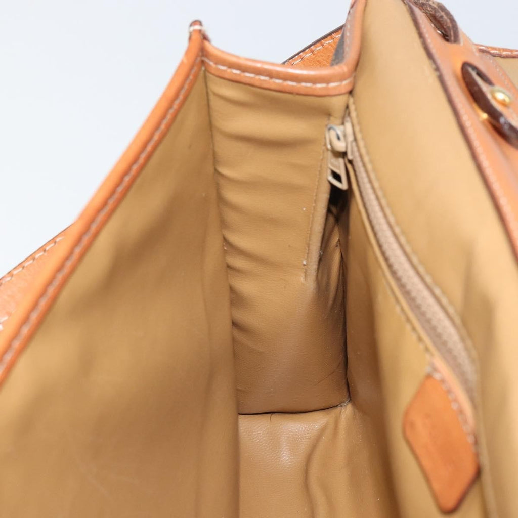 Celine Vintage Macadam Shoulder Bag Canvas And Leather Brown Canvas Shoulder Bag Bag
