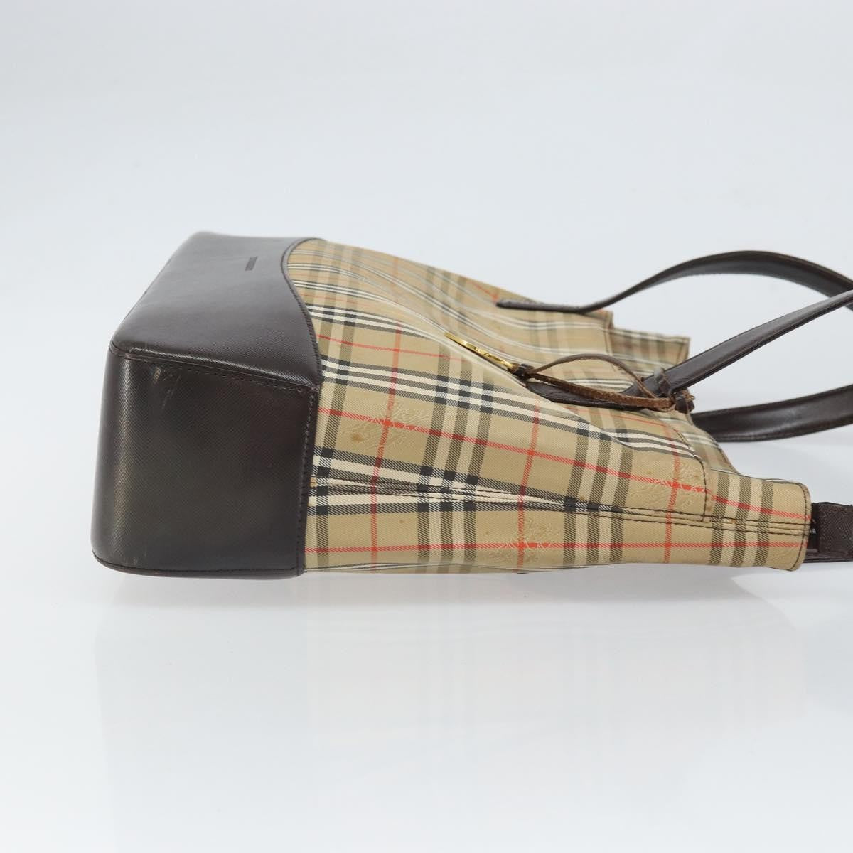 Burberry Nova Check Tote Canvas And Leather Beige Canvas Tote Bag