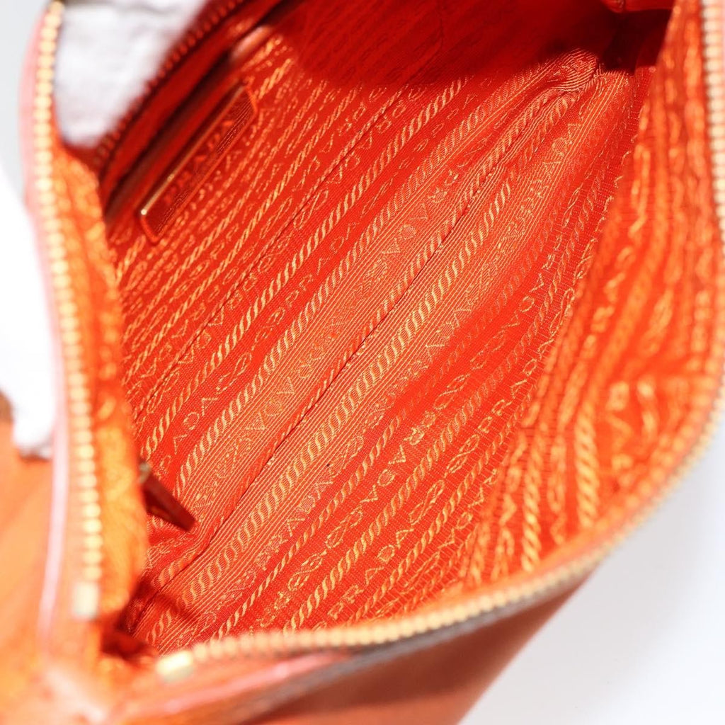 Prada Flat Messenger Tessuto With Leather Orange Nylon Shoulder Bag Bag