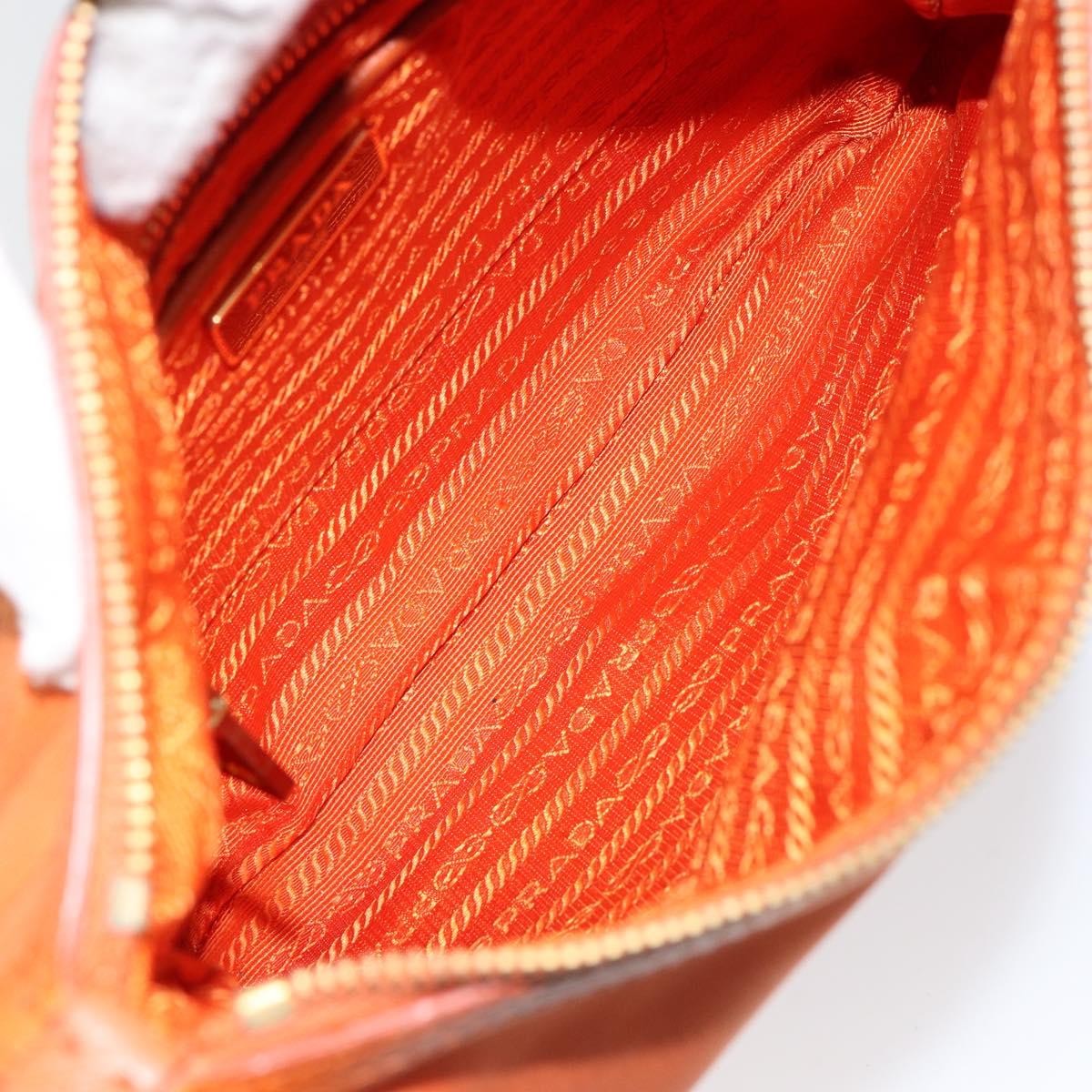Prada Flat Messenger Tessuto With Leather Orange Nylon Shoulder Bag Bag