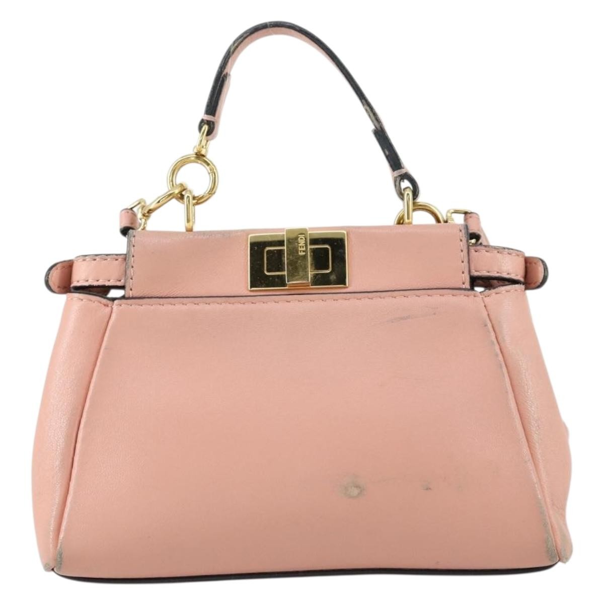 Fendi Peekaboo Bag Leather Pink Leather Handbag