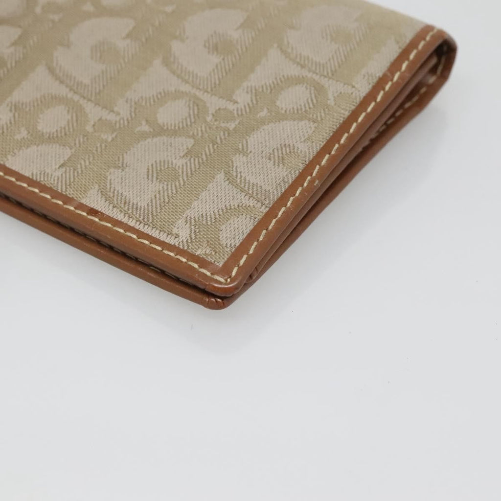 Christian Dior Trotter French Wallet Diorissimo Canvas Green Canvas Wallets Accessory (Pre-Owned)