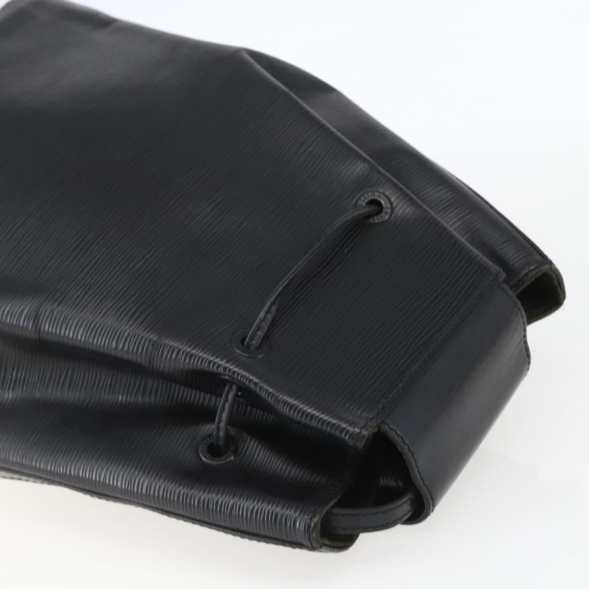 Louis Vuitton Sac A Dos Drawstring Backpack Epi Leather Black Leather Backpack Bag