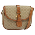 Celine Macadam Shoulder Bag Pvc Leather Beige Canvas Bag