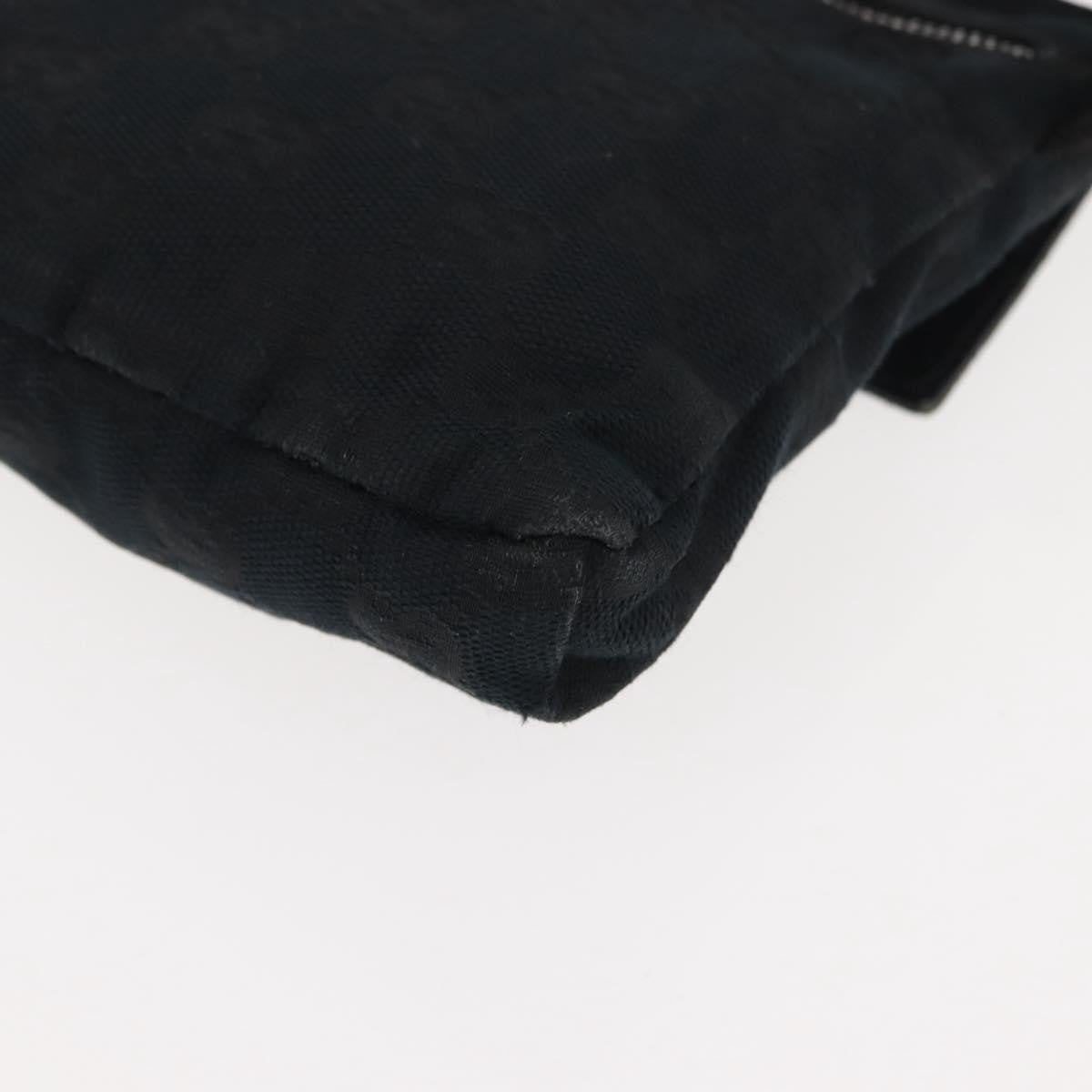 Gucci Vintage Double Belt Bag Gg Canvas With Leather Black Canvas Shoulder Bag Bag (Pre-Owned)