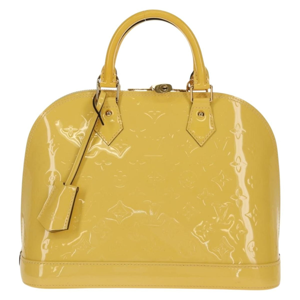 Louis Vuitton Alma Handbag Monogram Vernis Yellow Patent_Leather Handbag