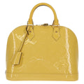 Louis Vuitton Alma Handbag Monogram Vernis Yellow Patent_Leather Handbag