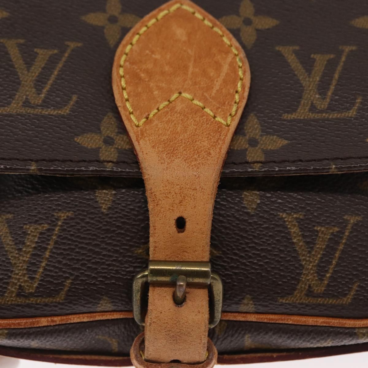 Louis Vuitton Cartouchiere Handbag Monogram Canvas Brown Canvas Shoulder Bag