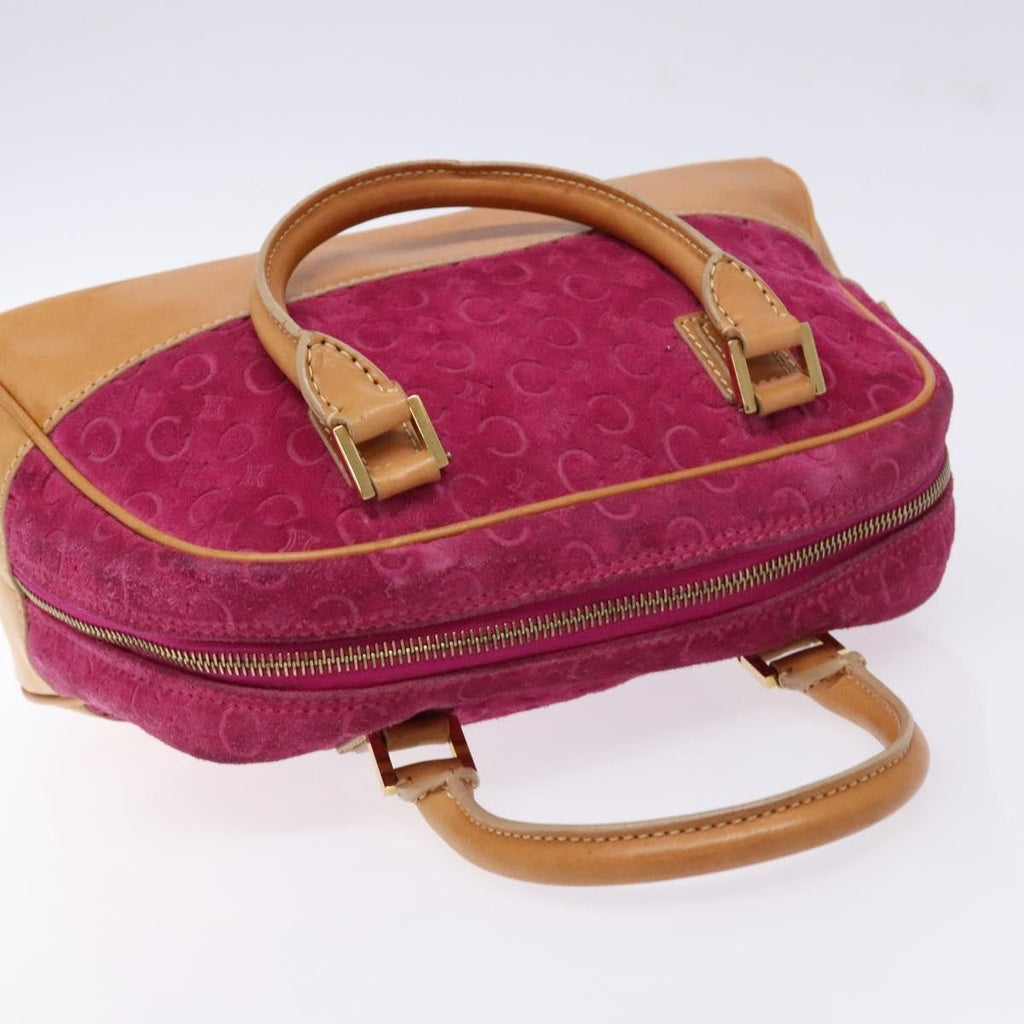 Celine Vintage Macadam Handbag C Macadam Suede Purple Suede Handbag