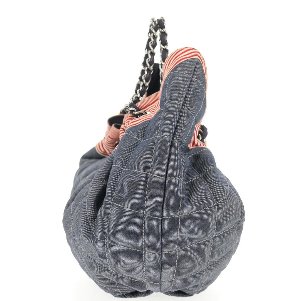 Chanel Stretch Spirit Cabas Quilted Denim Blue Denim_Jeans Bag