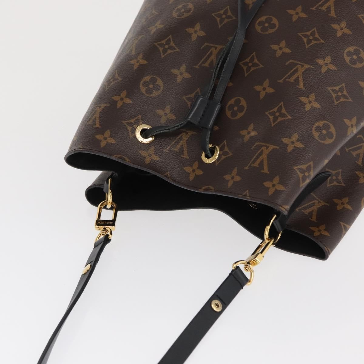 Louis Vuitton Neonoe Handbag Monogram Canvas Black Canvas Shoulder Bag