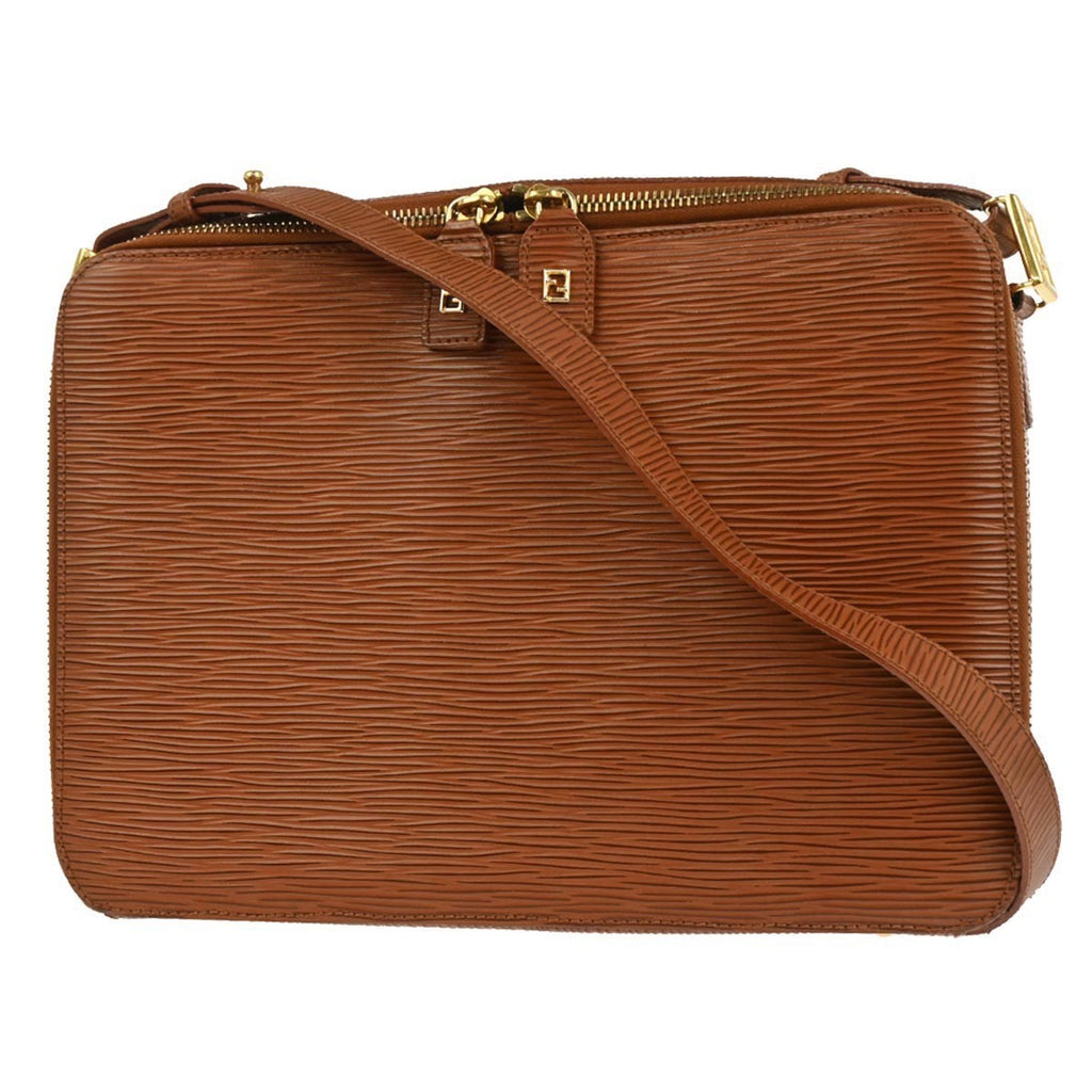 Fendi Vintage Shoulder Bag Leather Brown Leather Shoulder Bag Bag