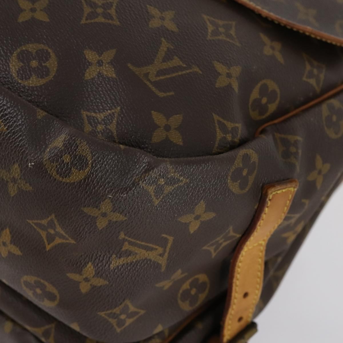 Louis Vuitton Saumur Handbag Monogram Canvas Brown Canvas Shoulder Bag