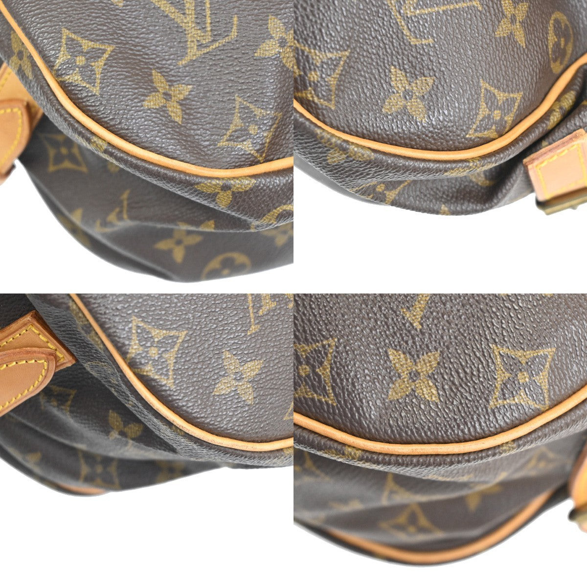 Louis Vuitton Saumur Handbag Monogram Canvas Brown Canvas Shoulder Bag
