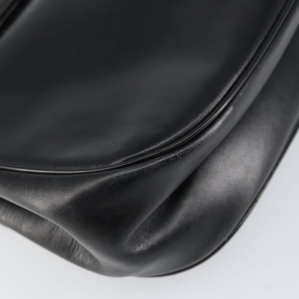 Christian Dior Vintage Chain Flap Shoulder Bag Leather Black Leather Shoulder Bag Bag (Pre-Owned)