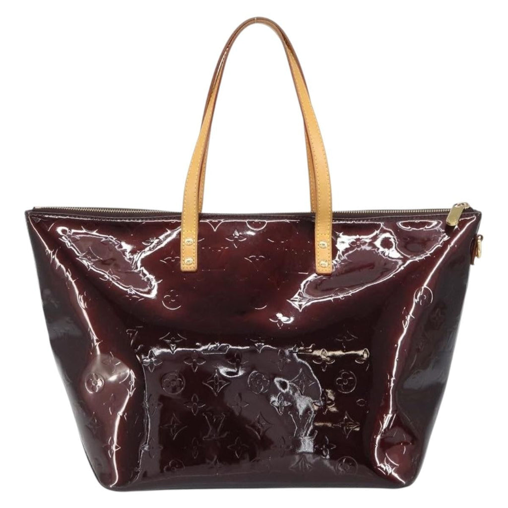 Louis Vuitton Bellevue Handbag Monogram Vernis Brown Patent_Leather Tote Bag