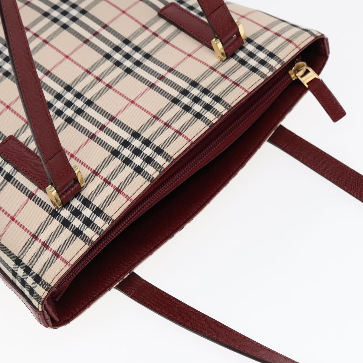 Burberry Nova Check Tote Canvas And Leather Beige Canvas Tote Bag